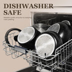 KIKCOIN 22 Pcs Pots and Pans Set Non Stick, Detachable Handle Cookware Sets Nonstick, RV Kitchen Cooking Set with Removable Handles, Frying Pans - Induction/Dishwasher/Oven Safe (Black)