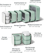 Caraway 25pc Glass Food Storage Set - Glass Storage Containers for Food - Non-Toxic Ceramic-Coated Glass - Air Release Technology - Compact & Stackable Design - Mist