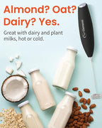 Elementi Milk Frother Wand with Double Whisk - Coffee Frother Electric Stirrer - Matcha Whisk & Drink Mixer Handheld - Hand Held Electric for Coffee (Purple)