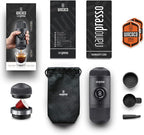WACACO Nanopresso Portable Espresso Maker Bundled with NS Adapter, Compatible with NS Capsules and Ground Coffee, Manually Travel Coffee Machine Set, Perfect for Camping