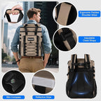 25L Insulated Cooler Backpack with Waterproof Zipper & Multi-Compartment Design Leakproof Lunch Bag for Beach, Camping, Office - Spacious Thermal Light-Weight Backpack for Men and Women-Khaki