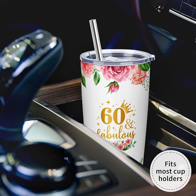 60th Birthday Gifts for Women, Birthday Gifts for 60 Years Old Woman, 60th Bday Gift Ideas, 1965 Bday Gift for Women, 60 Years Old 20oz Tumbler for Woman