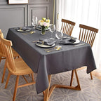 maxmill Jacquard Table Cloth Waving Pattern Water Resistant Wrinkle Resistance Heavy Weight Soft Tablecloth for Kitchen Dinning Tabletop Decoration Oblong 60 x 140 Inch Charcoal