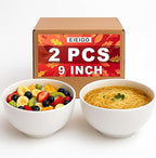 Serving Bowls, Large Salad Bowls, 9 Inch White Serving Bowl for Salad, Soup, Side Dishes, Pasta, Large Ceramic Bowl Set for Entertaining, Dinner Parties, Set of 2 (9 inch, set of 2)