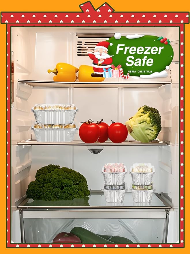 25 Pack 6x3.5x2 Disposable Aluminum Loaf Pans with Lids - 1 Lb Mini Loaf Pans, Small Aluminum Tin Foil Baking Pan, Food Containers for Baking, Cakes, Bread, Meat, Loaves