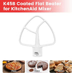 K45B Coated Flat Beater for KitchenAid 4.5-5 Qt Tilt-Head Mixer Attachments for Kitchen Aid Paddle Attachment, White