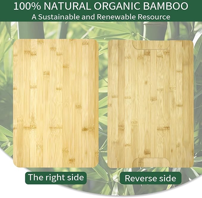 Bamboo Cutting Board for Ninja Foodi DCT401 DCT402 SP101 SP201 SP301 SP351 Countertop Convection Oven Smart Oven, 17.8" × 12", Non-Slip Design, 100% Natural Organic Bamboo