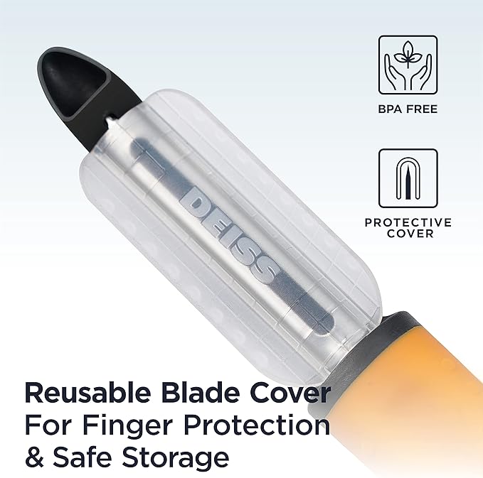 Deiss PRO Swivel Vegetable Peeler - Sharp Stainless Steel Peeler With Easy Non-Slip Hand Grip, Potato Peelers For Kitchen, Fruit, Carrot, Apple, Veggie, Kiwi, Durable, And Dishwasher Safe (ORANGE)