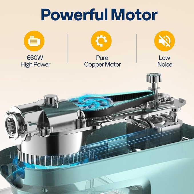 VIVOHOME 9 in 1 Multifunctional Stand Mixer with Fermentation, 6 Speed 7.5 Quart Kitchen Electric Food Mixer with Timer, Meat Grinder, Juice Blender, Vegetable Slicer, Pasta and Cookie Maker, Blue