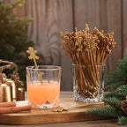 Chengu 100 Pcs Christmas Drink Stirrers Xmas Stir Sticks Bulk Holiday Coffee Stirrers Plastic Swizzle Stick Hot Cocoa Bar Supplies Chocolate Decoration Reusable Cocktail Mixer(Gingerbread Man)