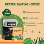 Coffee Maker Cleaner & Descaler Tablets 12-Pack - Coffee Machine Tablets for Keurig,Nespresso,Jura, Breville, Ninja, Deep Cleaning Coffee Pot Cleaner and Descaler for All Espresso Machines