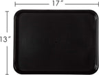 Rectangular Plastic Serving Trays,Fast Food Serving Cafeteria Trays,17"X13",Set of 6 (Black)