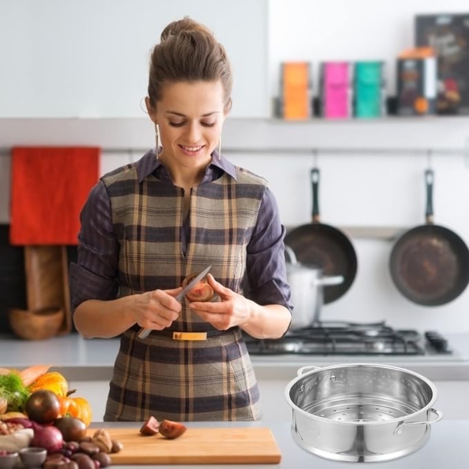 STOBAZA 20cm Steamer Basket Stainless Steel Steam Rack Trivet, Steamer Grid Compatible with Instant Pot Pressure Cooker
