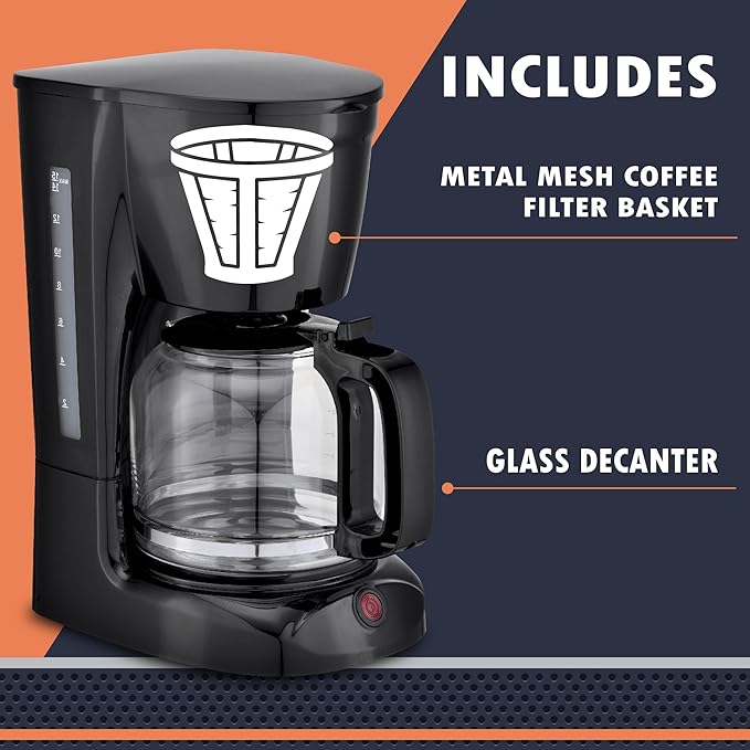 Newhouse Electric Coffee Machine NHCM-001-5, 5-Cup Coffee Maker with Auto Shut Off, Electric Pot with Metal Mesh Coffee Filter Basket, ETL Certified for Hospitality and Residential Use