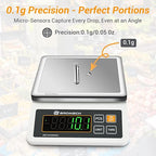 Gram Scale Waterproof Counting Function Weighs Gram, Pound & Kilogram, 13lb Capacity, 0.001lb Increment, Stainless Steel Platform, Perfect for Baker, Pastry Chefs, Homebrewing, Food Production