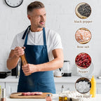 2 Pack Wood Salt and Pepper Grinder Set, Acacia Wood Salt and Pepper Grinder Mill Pepper Grinder Ceramic Stainless Steel Core-8 Inch