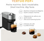 Nespresso Vertuo Pop+ Deluxe Coffee and Espresso Maker by Breville with Milk Frother, Titan