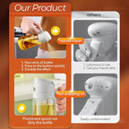 YARRAMATE 16oz/470ml Glass Olive Oil Sprayer for Cooking with Stickers, 2 in 1 Oil Dispenser for Kitchen Gadgets, Food Grade Premium Spray Bottle for Salad, Frying, BBQ (Creamy White)