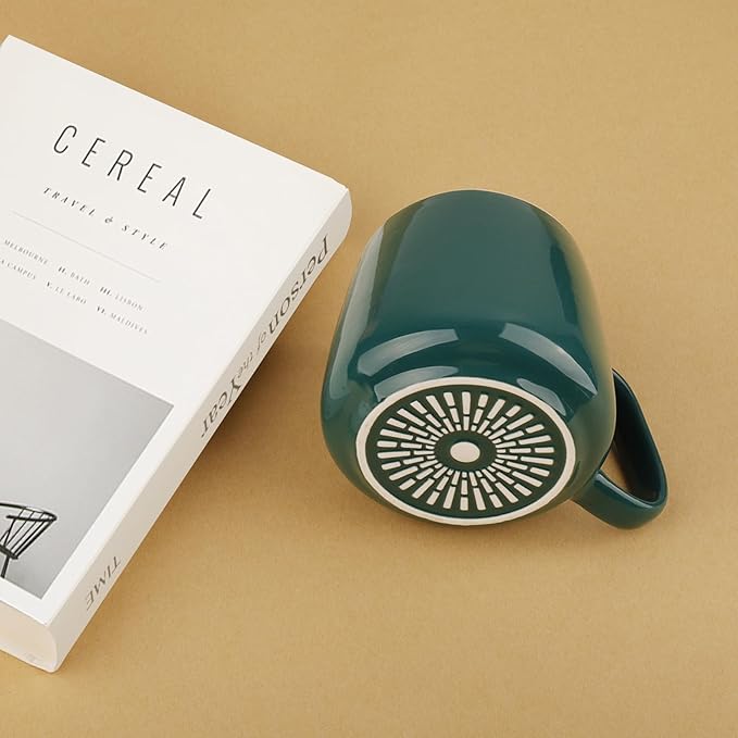 BESTINNKITS Smart Coffee Cup Warmer Set, Auto On/Off Gravity-Induction Mug Office Desk Use, Candle Wax Cup Warmer Heating Plate (Up to 131F/55C), Green Mug Warmer Set