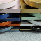 Spsyrine Black Decorative Serving Tray with Handles, Elegant Plastic Coffee Table Tray for Ottoman, Living Room, Home Decor 15.6" X 10.2"