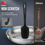 Walfos Silicone Spatula Set of 5 - (600°F) High Heat Resistant Kitchen Scraper Spatulas, One-Pieces Seamless Design, Perfect for Cooking Mixing & Baking - BPA Free and Dishwasher Safe,black