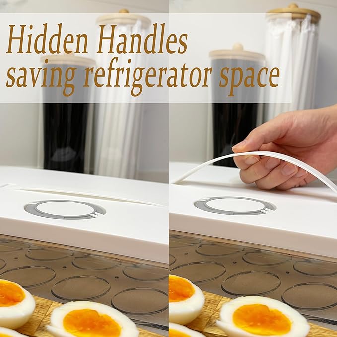 Deviled Egg Containers With Lid, Clear Deviled Egg Platter With Handle For 24 Eggs, Fridge Stackable Storage Deviled Eggs Tray Carrier, Suitable For Camping, Easter, Christmas (White)