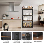 Microwave Oven Stand with Storage 4 Tiers, Free Standing Microwave Oven Stand Coffee Bar Adjustable Kitchen Shelves Kitchen Storage Shelf Rack Bakers Racks for Kitchens(Brown)