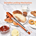 600ºF Heat Resistant Kitchen Tongs: U-Taste 12 inch Large Silicone Cooking Tong with Sturdy Non Stick Rubber Tips & Silicon Coated 18/8 Stainless Steel Handle & Smooth Locking for Serving Grill-Orange