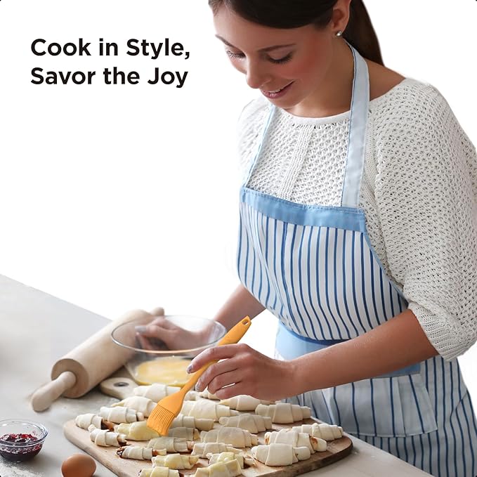 Kitchen Mama WaltzGrip Platinum Silicone Basting Pastry Brush: Set of 2 Heat-Resistant Brushes Utensils for Cooking, Baking, Grilling, Barbecue, and Spreading Oil, Butter, Egg (Yellow)