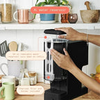 Beautiful Perfect Grind Programmable Single Serve Coffee Maker with Touch-activated Display, Programmable and Integrated Burr Grinder, 64oz Water Reservoir (Black Sesame)