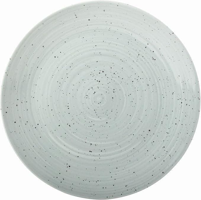 Sango Siterra Artist's Blend 16-Piece Stoneware Dinnerware Set for 4, Green, Cream & White Glossy Dishes with Speckles, Ceramic Plates and Bowls Sets for Everyday Dining, Microwave & Dishwasher Safe