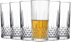Drinking Glasses Set of 6 - Highball Glasses - 11 oz Tall Water Glass Sets - Glassware for Bar Mixed Drink Cocktail, Juice, Mojito, Iced Tea