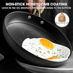 imarku Non Stick Frying Pans, 10 Inch Frying Pan with Lid, Professional Cast Iron Skillets Nonstick Frying Pan, Frying Pans Nonstick with Lid and Stay Cool Handle, Gift for Women and Men