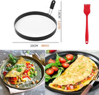 8" Omelette Ring for Griddle,2 Packs Non-stick Stainless Steel Omelette Ring Pancake Mold Griddle Omelet Mold with Silicone Handle for Sandwich Muffins
