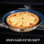 Stainless Steel Non Stick Frying Pan,10 Inch Healthy Non Toxic Ceramic Coating Cookware with Lid,Works on Induction, Electric Stove and Gas Cooktops,PTFE PFAS PFOA Free Skillet,Dishwasher&Oven Safe