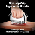 Meat Tenderizer Tool, Ultra Sharp Needle Blades 100% Stainless-Steel, Heavy-Duty Kitchen Gadgets, Hand Held Meat Tenderizer Needle Tool, Cooking Gadget for Tenderizing Chicken, Steak, Veal, BBQ