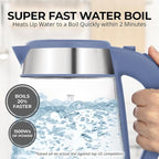 Zulay Kitchen Fast Boiling Electric Water Kettle - 1.7L, 1500W, Auto Shut-Off for Overboil & Boil Dry Protection, Cool-Touch Handle, 360° Base - Rapid Teapot Boiler For Coffee & Tea - Blue