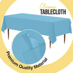 Exquisite 66% Thicker Premium Plastic Table Cloth Rectangle Table Cover 0.5 Mil 12 Pack Sky Blue Table Cloth 54 Inch x 108 Inch Disposable Tablecloth Won't Tear Easily Like Cheap Thin Brands
