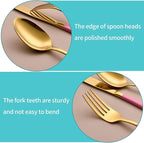 20-Piece Gold & Pink Silverware Set for 4, 18/0 Stainless Steel Flatware Cutlery Utensils Set, Includes Dinner Knives, Forks, Spoons, Salad Forks, Teaspoons, Dishwasher Safe