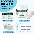6 Pack Breville Compatible Charcoal Filters with 52 Cleaning Tablets, 1 Year Breville Compatible Maintenance Kit, Espresso Machine Clean Kit for Breville Barista Pro, Breville Infuser and more
