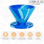 The Original JavaFlex Premium Foldable Silicone Pour Over Coffee Maker and Storage Pouch. Uses #2 V60 Cone Coffee Filters
