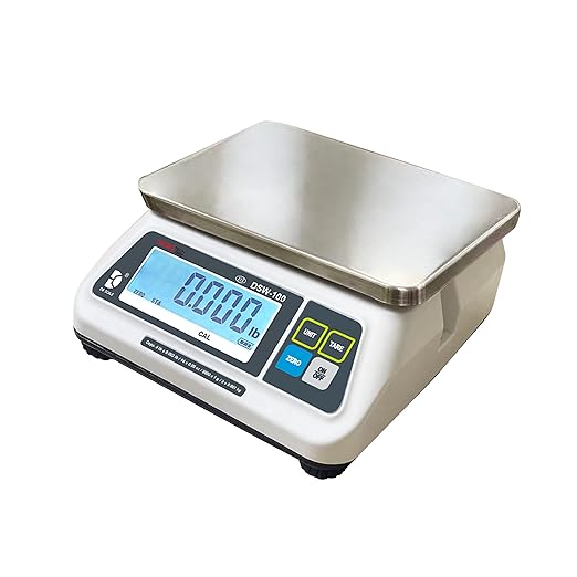 VisionTechShop DSW-100 Portion Food Scale with Single LCD Display, Stainless Steel Platter, 60lb Capacity, 0.02lb Readability, Lb/Oz/Kg/g Switchable, NTEP COC #22-007, NSF Certified
