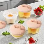 5 PCS Egg Poacher Cups, Pink Egg Cooker, Cute Shapes Reusable Egg Molds, Nonstick Egg Poaching Cups for Boiled Eggs Without Shell