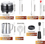 Coffee Tamper Set 24 PCS, Espresso Accessories Barista Kit,with 51mm Espresso Distributor & Tamper,wdt Tool,Frothing Pitcher,Coffee Stirrer,Tamper Mat,Espresso Tools for Espresso Coffee Machine