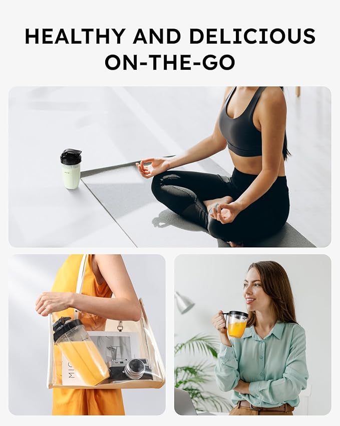 Sangcon 1000W Blender for Smoothies, Blenders for Kitchen with (3) Cups (2) Spout Covers (1) Storage Cap (1) To-Go Cap, Portable Blender for Shakes and Smoothies, Ice Crushing, Frozen Drinks, Spices