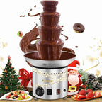 Commercial Chocolate Fountain 4 Layers 11Lbs Large Chocolate Fondue Tower Stainless Steel Hot Chocolate Waterfall for Nacho Cheese Knob Control