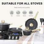 GiPP Ceramic Nonstick Pots and Pans Set - 18 Pcs Non Stick Cookware Set, Non-toxic Healthy Kitchen Cooking Set w/Frying Pans Set, Dishwasher Safe, PFAS PTFE PFOA PFOS Free