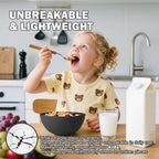 Unbreakable Cereal Bowls 40 OZ, Wheat Straw Bowls Set of 6 with Unique Pattern, Reusable Plastic Bowl for Cereal, Soup, Salad and Ramen, Indoor & Outdoor Essentials, Black