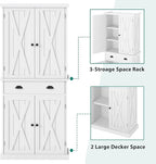 YITAHOME 72'' Tall Kitchen Pantry, Farmhouse Kitchen Storage Cabinets with Barn Doors, Drawer and Adjustable Shelves, Wood Cupboard for Kitchen, Dining Room, Bathroom, White