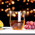 14-ounce Plastic Stemless Wine Glasses, All Purpose Arcylic Glasses, set of 12 Clear Reusable Shatter-resistant Dishwasher Safe